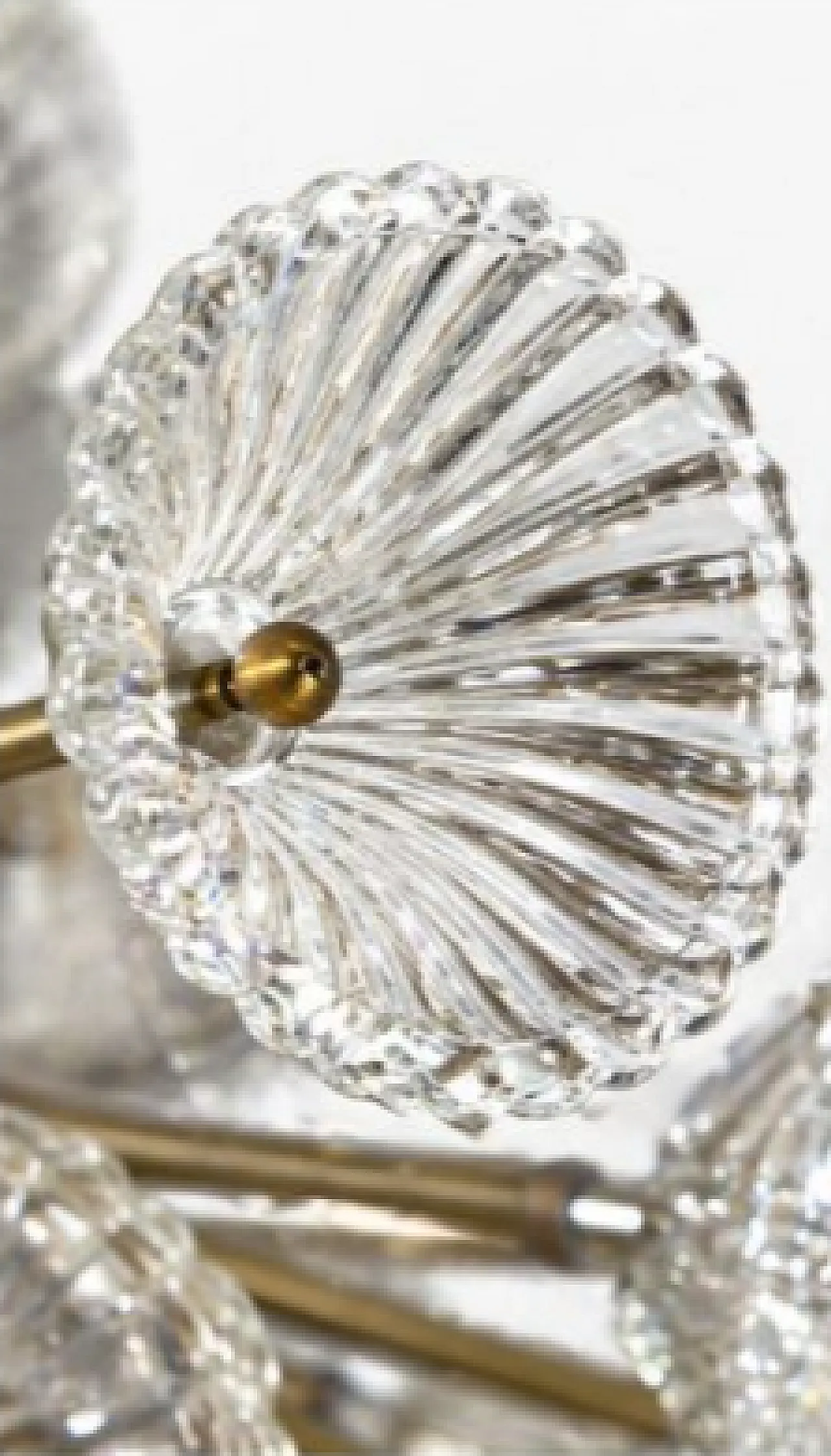 Glass and gilded brass chandelier, 1970s 5