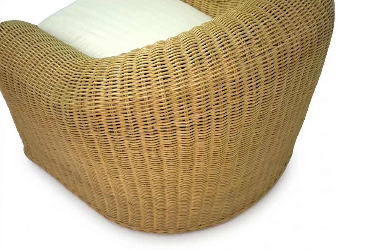 Poltrona da giardino in rattan, anni '80 2
