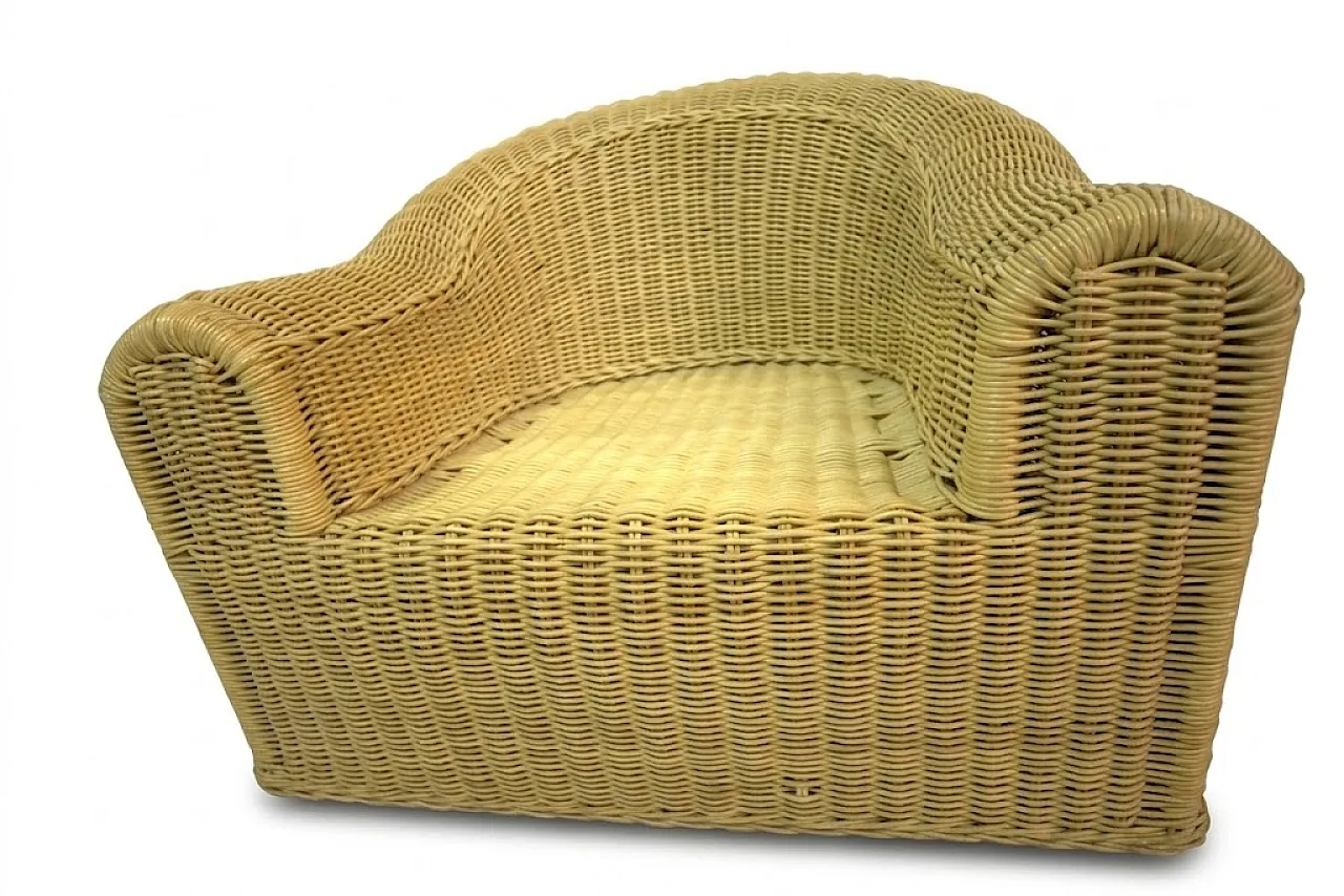 Poltrona da giardino in rattan, anni '80 3