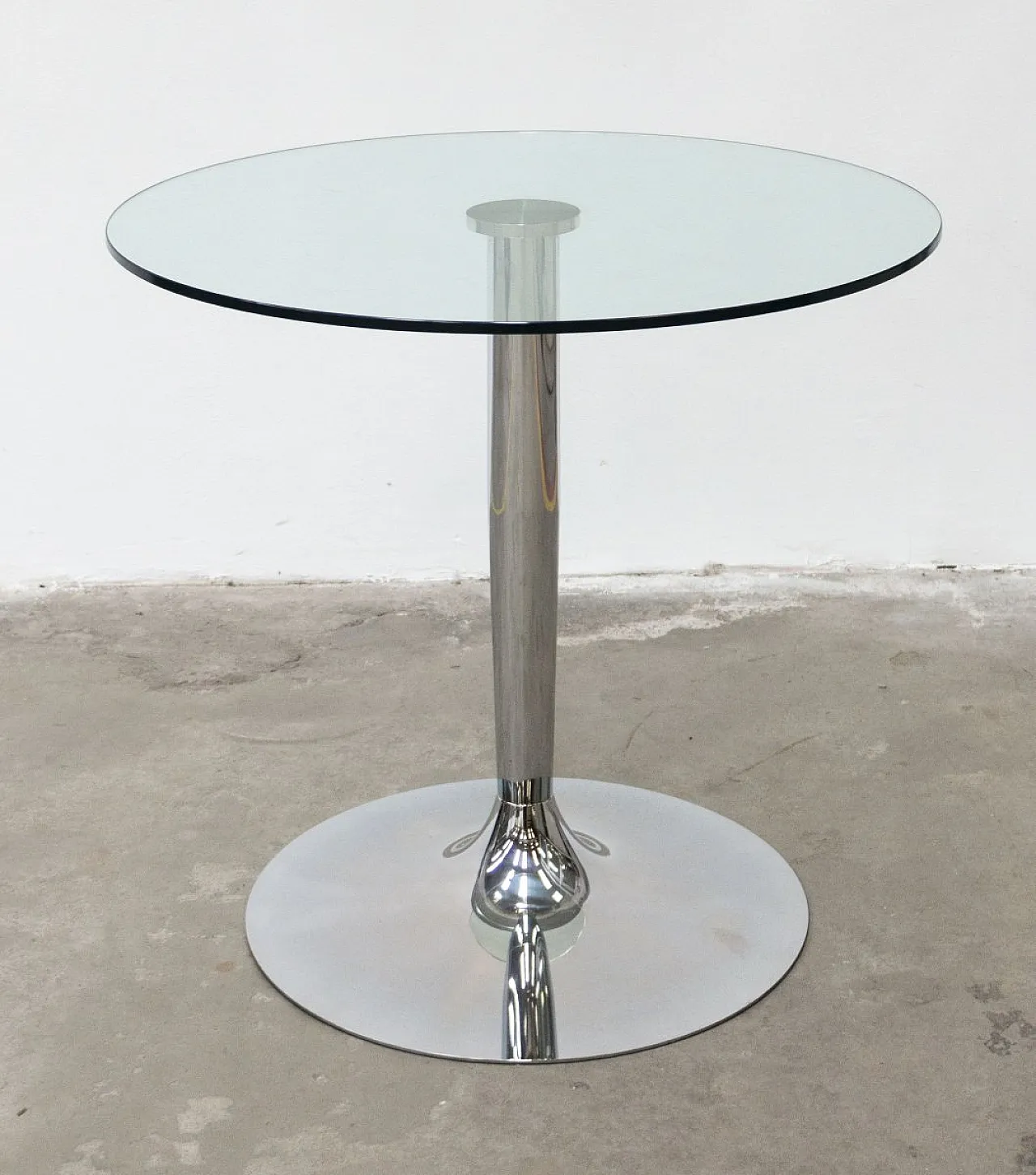 Calligaris Planet glass and chrome steel table, 20th century 1