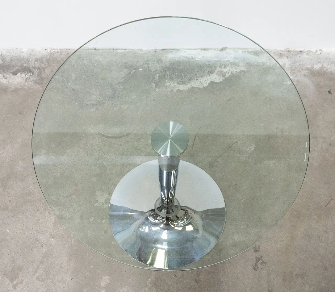 Calligaris Planet glass and chrome steel table, 20th century 2