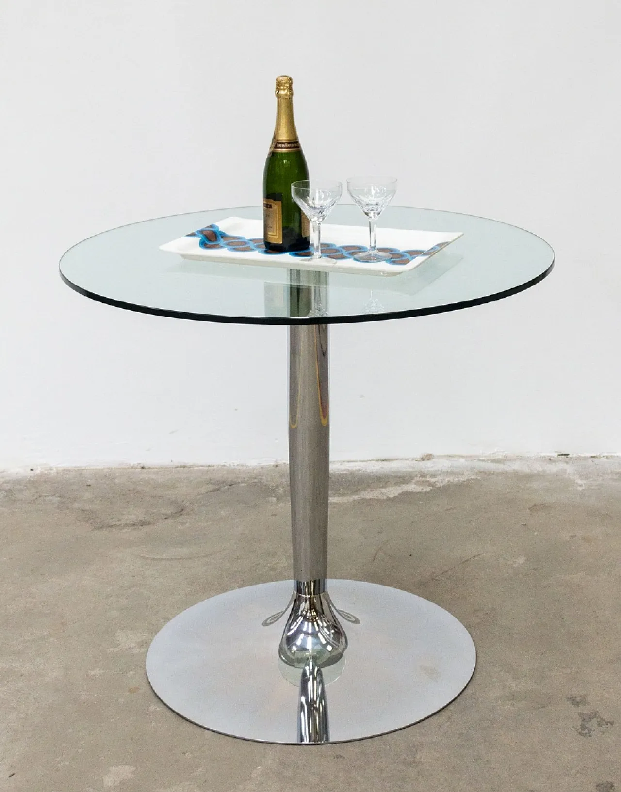 Calligaris Planet glass and chrome steel table, 20th century 8