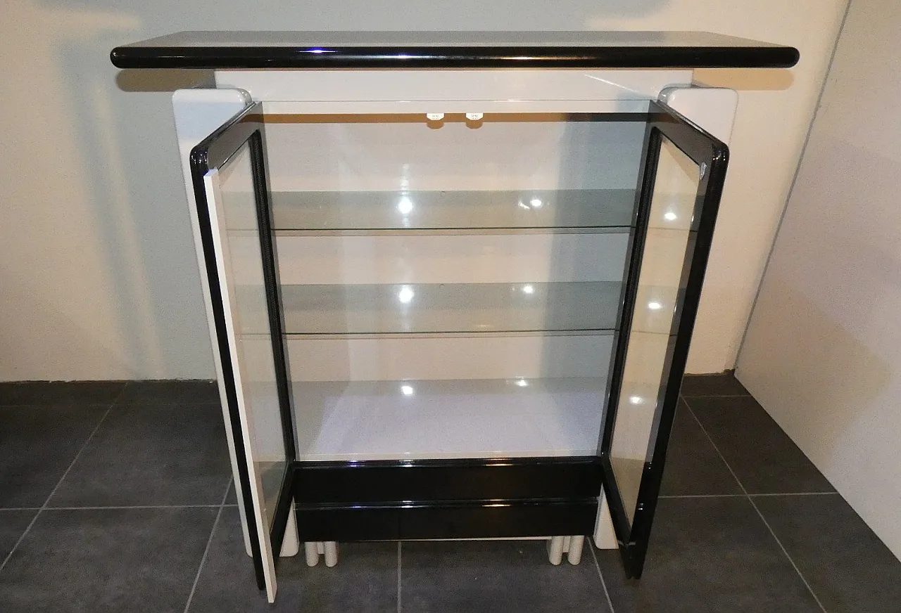 Two-tone bar cabinet in lacquered wood, 1980s 4
