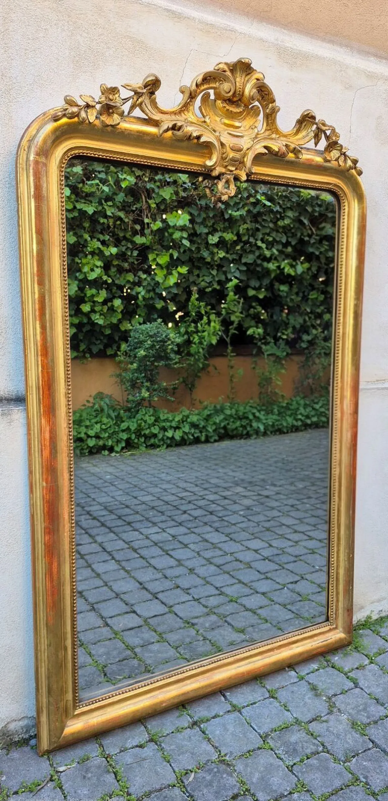 Specchiera in legno dorato, metà '800 3