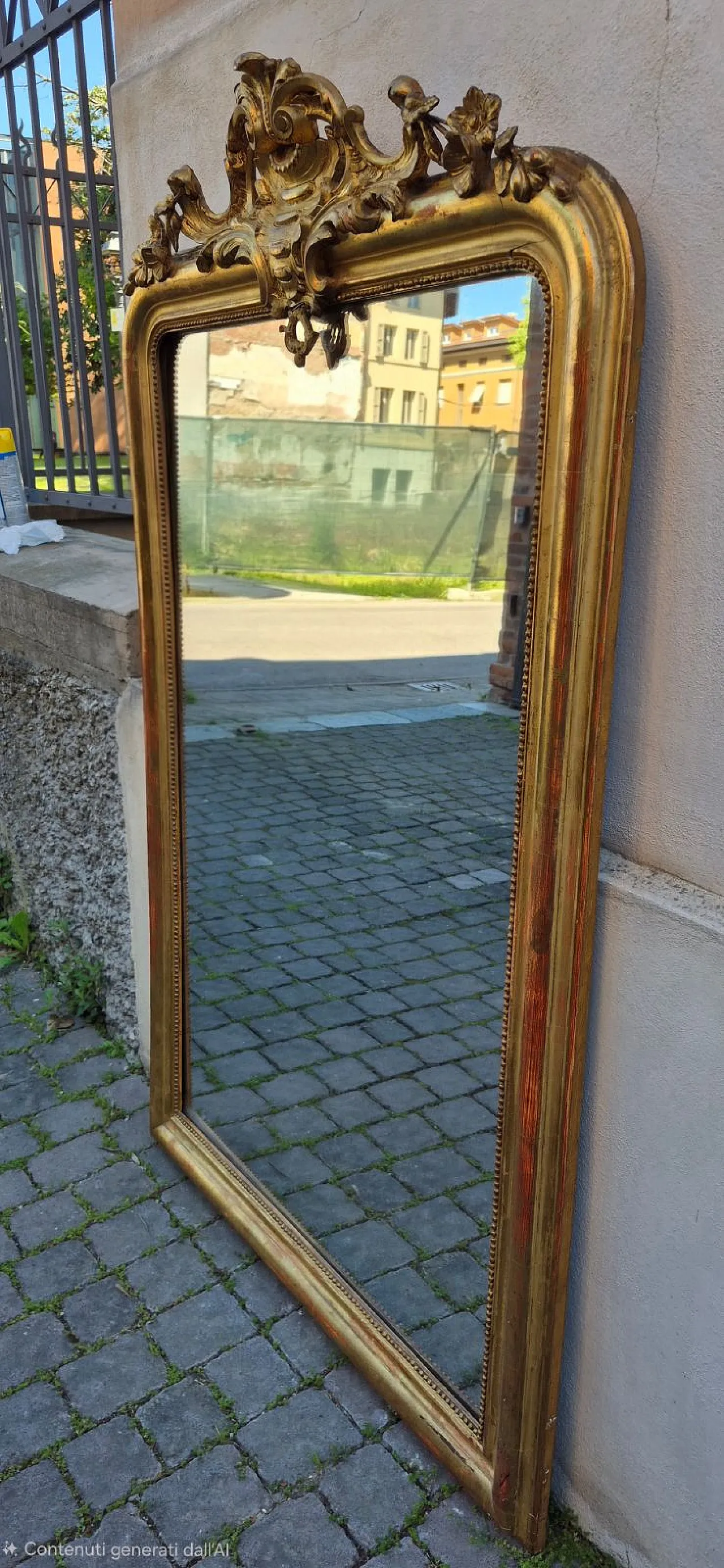 Specchiera in legno dorato, metà '800 4