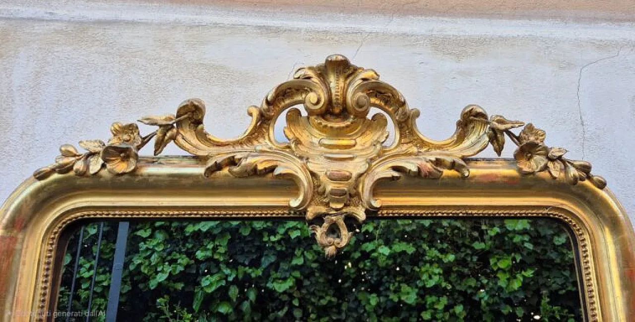 Specchiera in legno dorato, metà '800 5