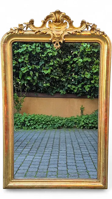 Specchiera in legno dorato, metà '800