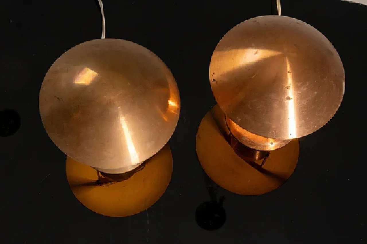 Coppia di lampade da tavolo in rame di Vladimir Havel Kovona, anni '60 4