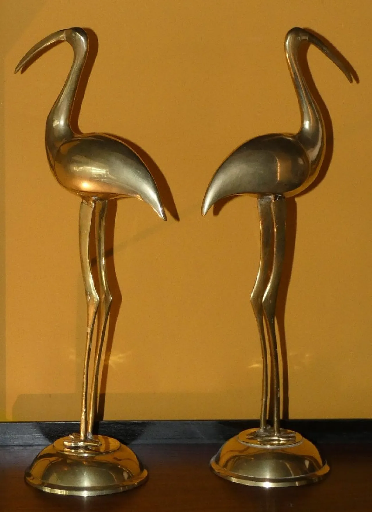 Coppia di sculture Ibis in ottone, anni '60 6