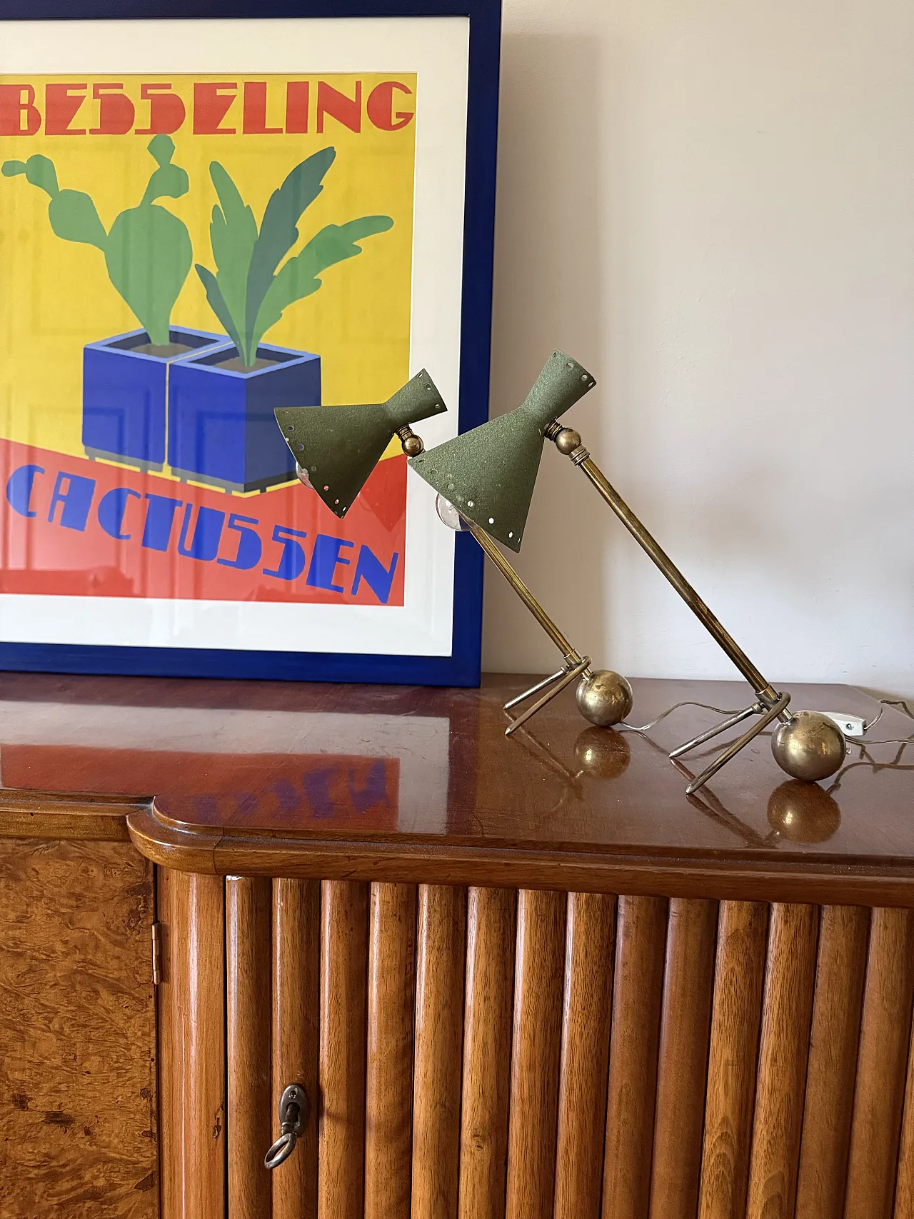 Pair for Midcentury table lamps, attributed to Stilnovo, 1950 2