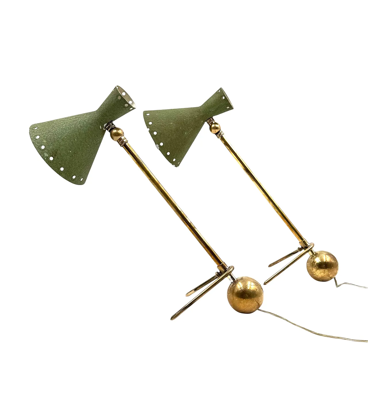 Pair for Midcentury table lamps, attributed to Stilnovo, 1950 4
