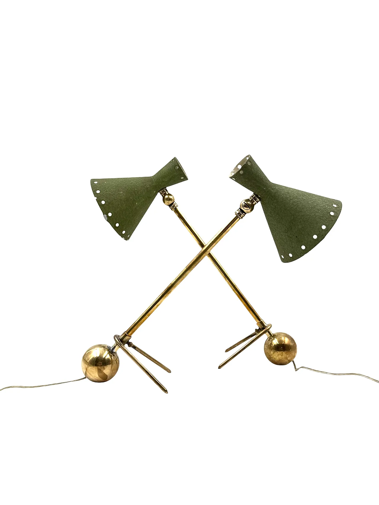 Pair for Midcentury table lamps, attributed to Stilnovo, 1950 5