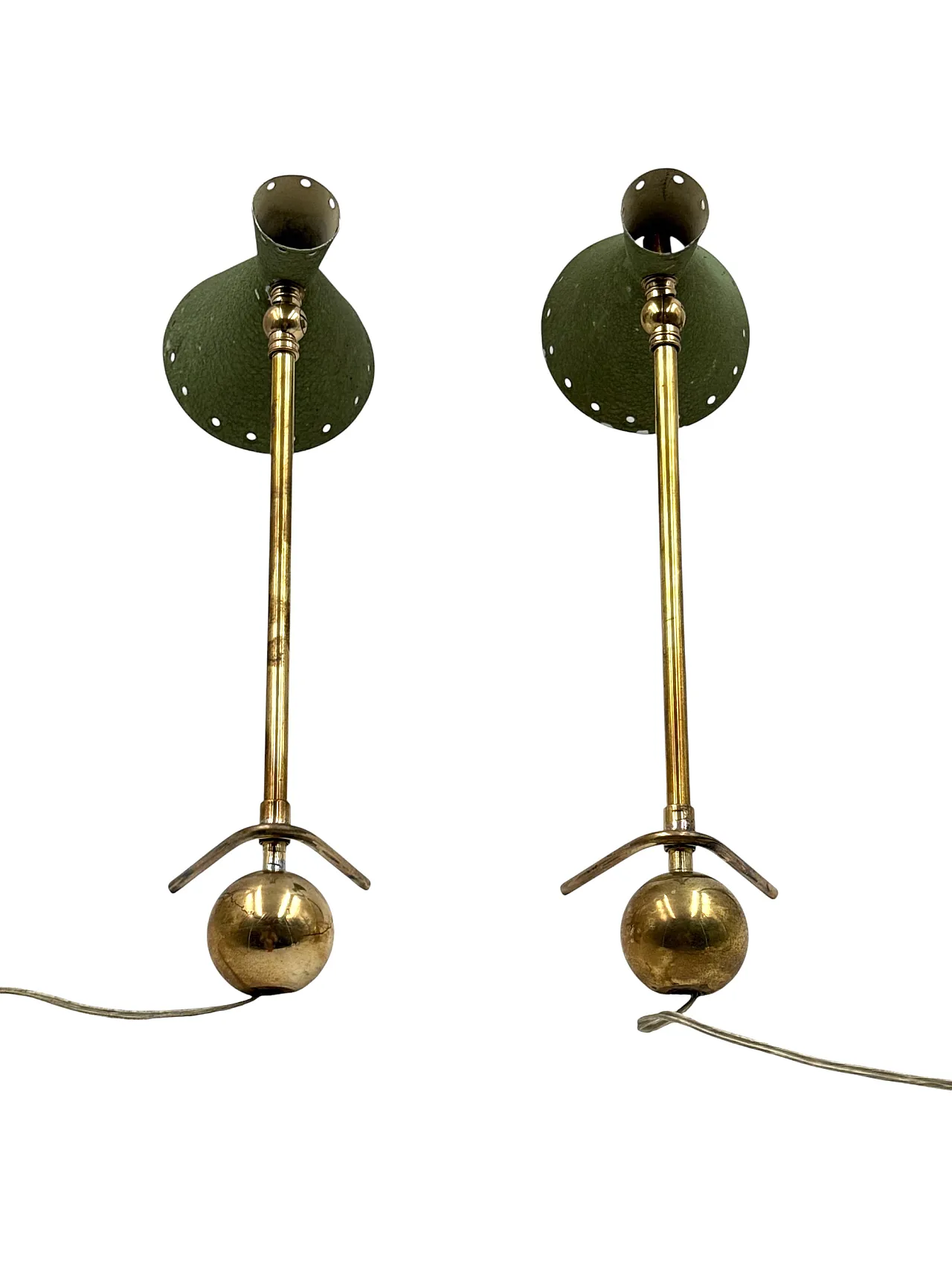 Pair for Midcentury table lamps, attributed to Stilnovo, 1950 6