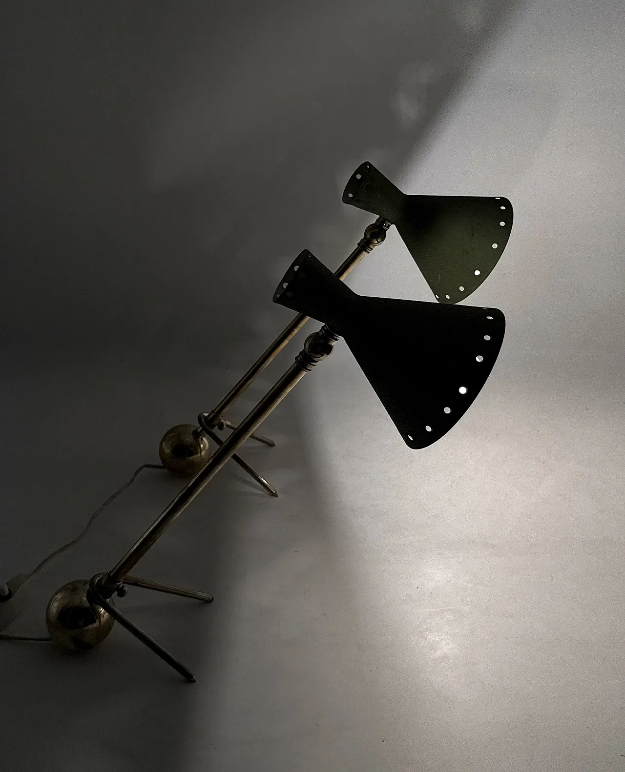 Pair for Midcentury table lamps, attributed to Stilnovo, 1950 10