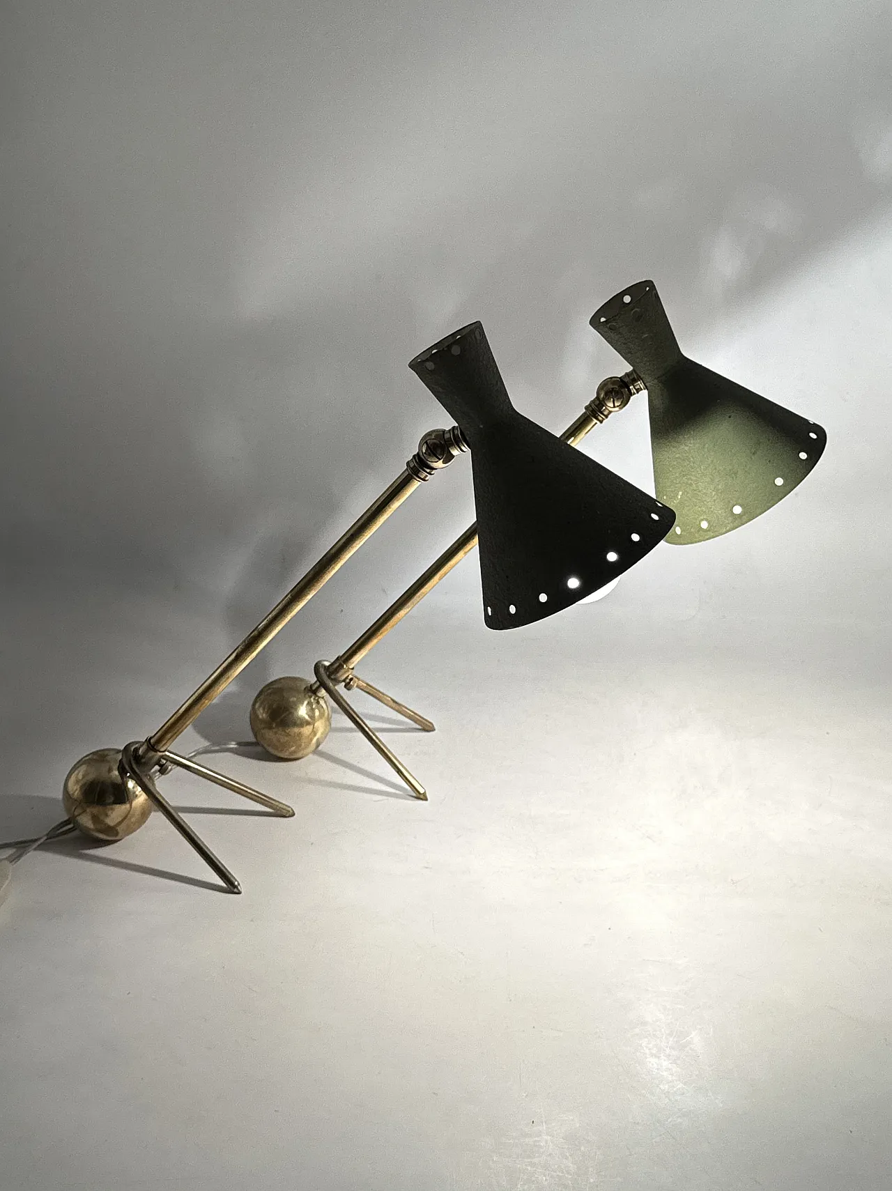 Pair for Midcentury table lamps, attributed to Stilnovo, 1950 11