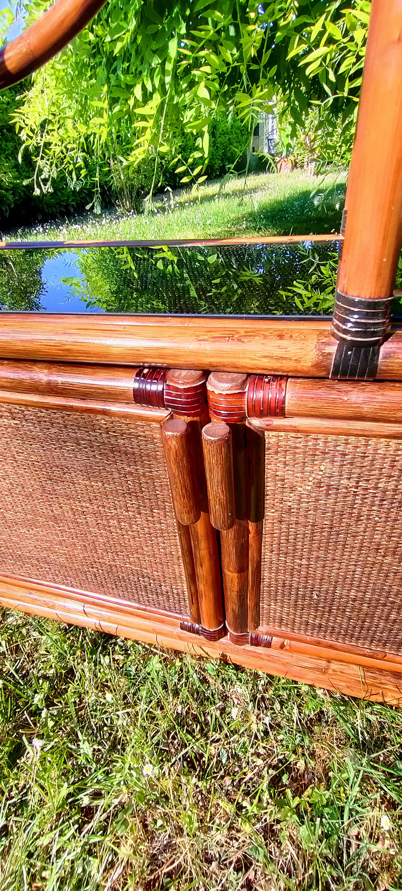 Bamboo and smoked glass bookcase, 1970s 25