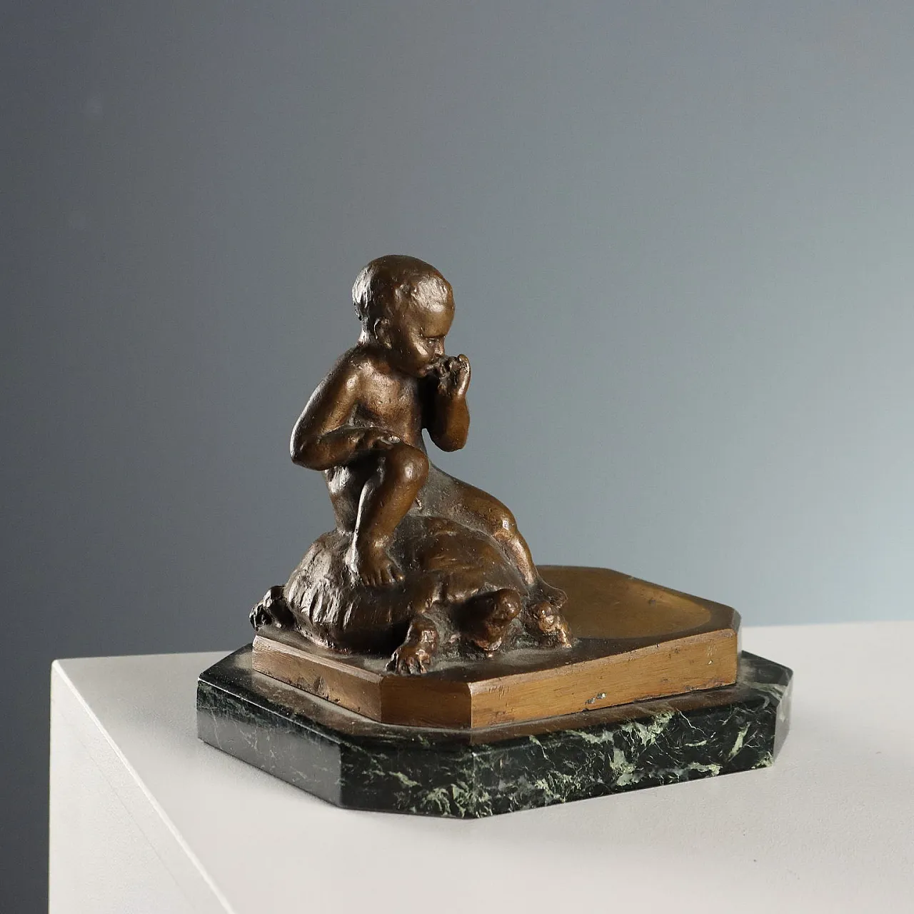 Bronze child and turtle, 20th century 1