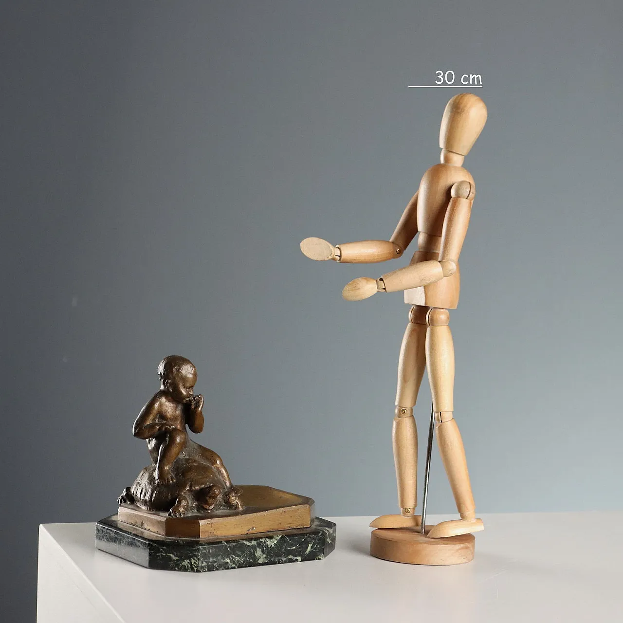 Bronze child and turtle, 20th century 2