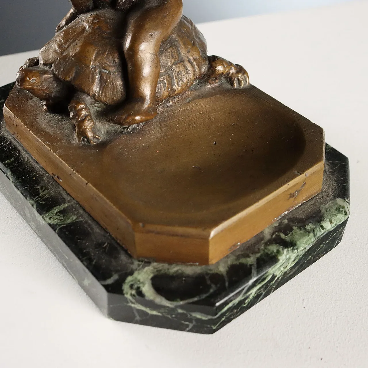Bronze child and turtle, 20th century 6