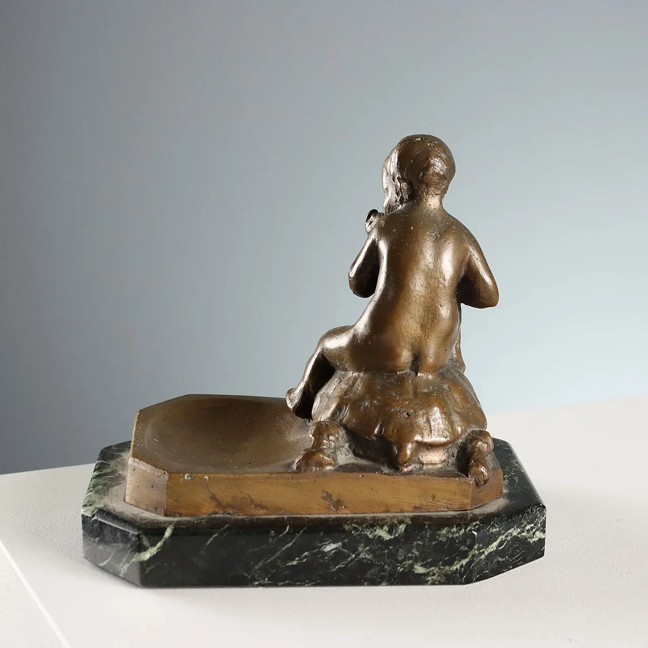 Bronze child and turtle, 20th century 7
