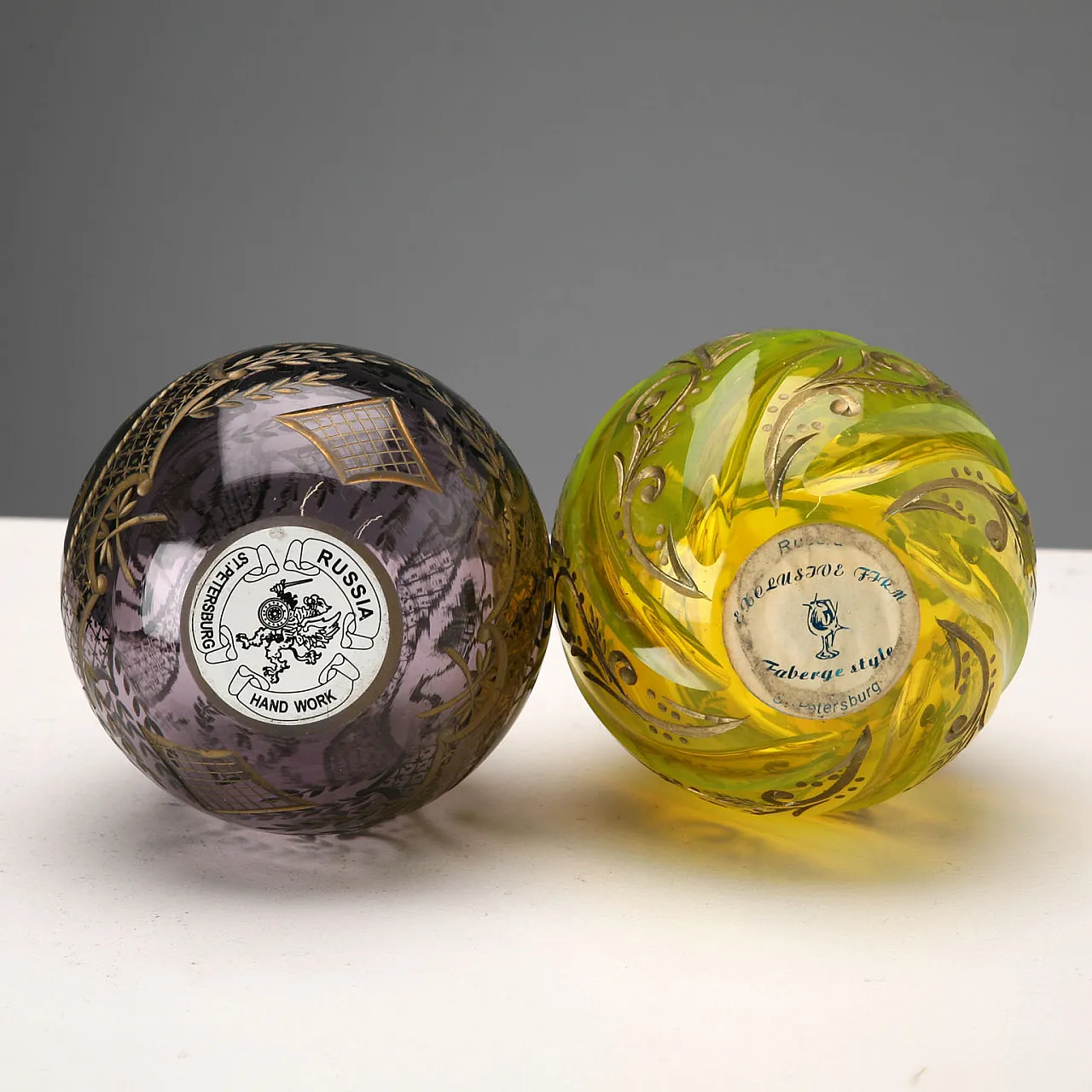 4 Glass eggs in faberge style, 20th century 7