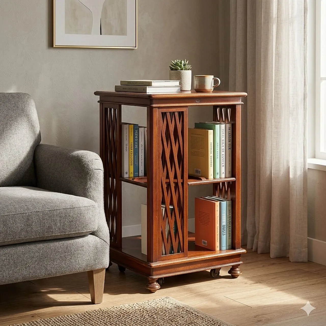 Open bookcase in mahogany, early 20th century 2