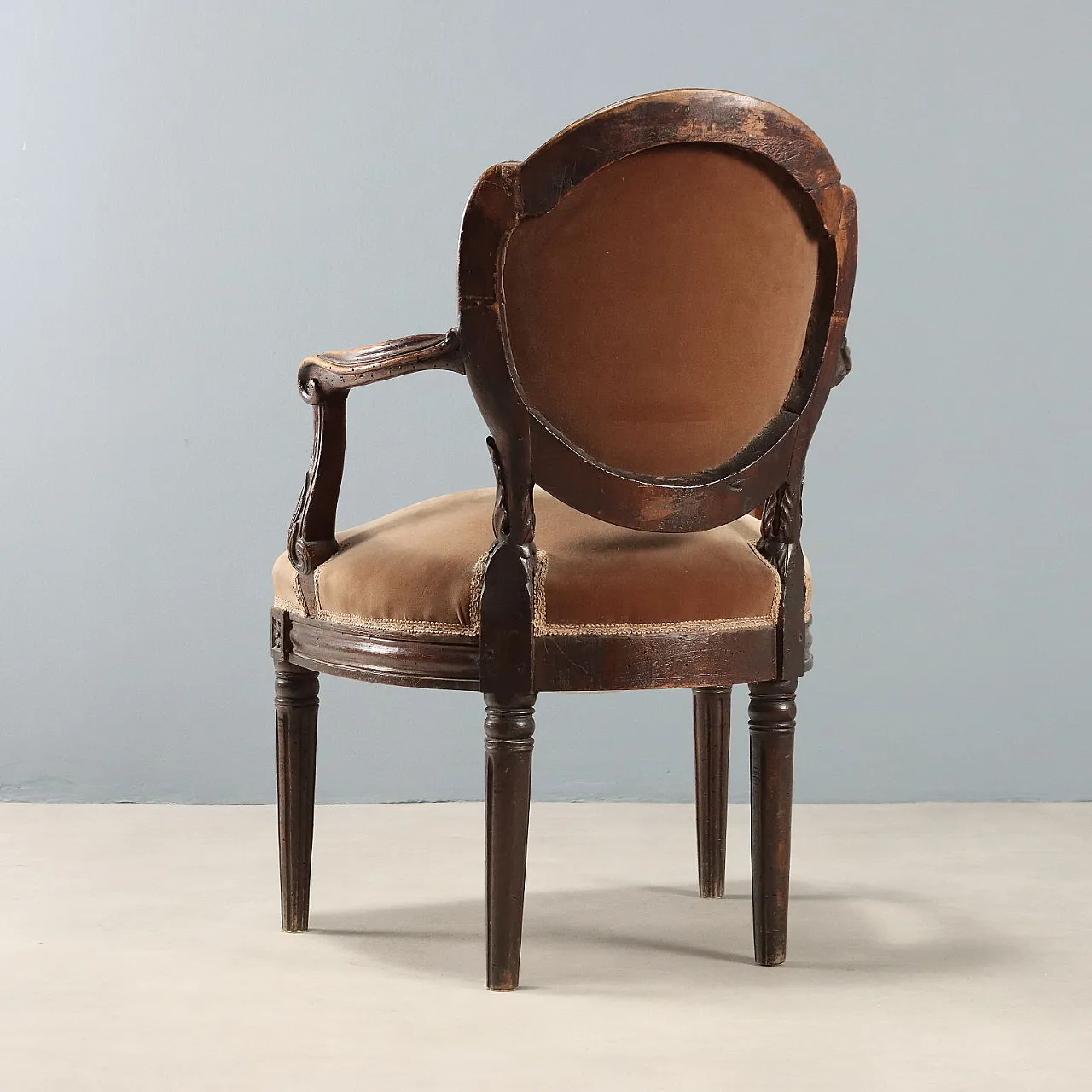 Neoclassical walnut armchair, 18th century 8