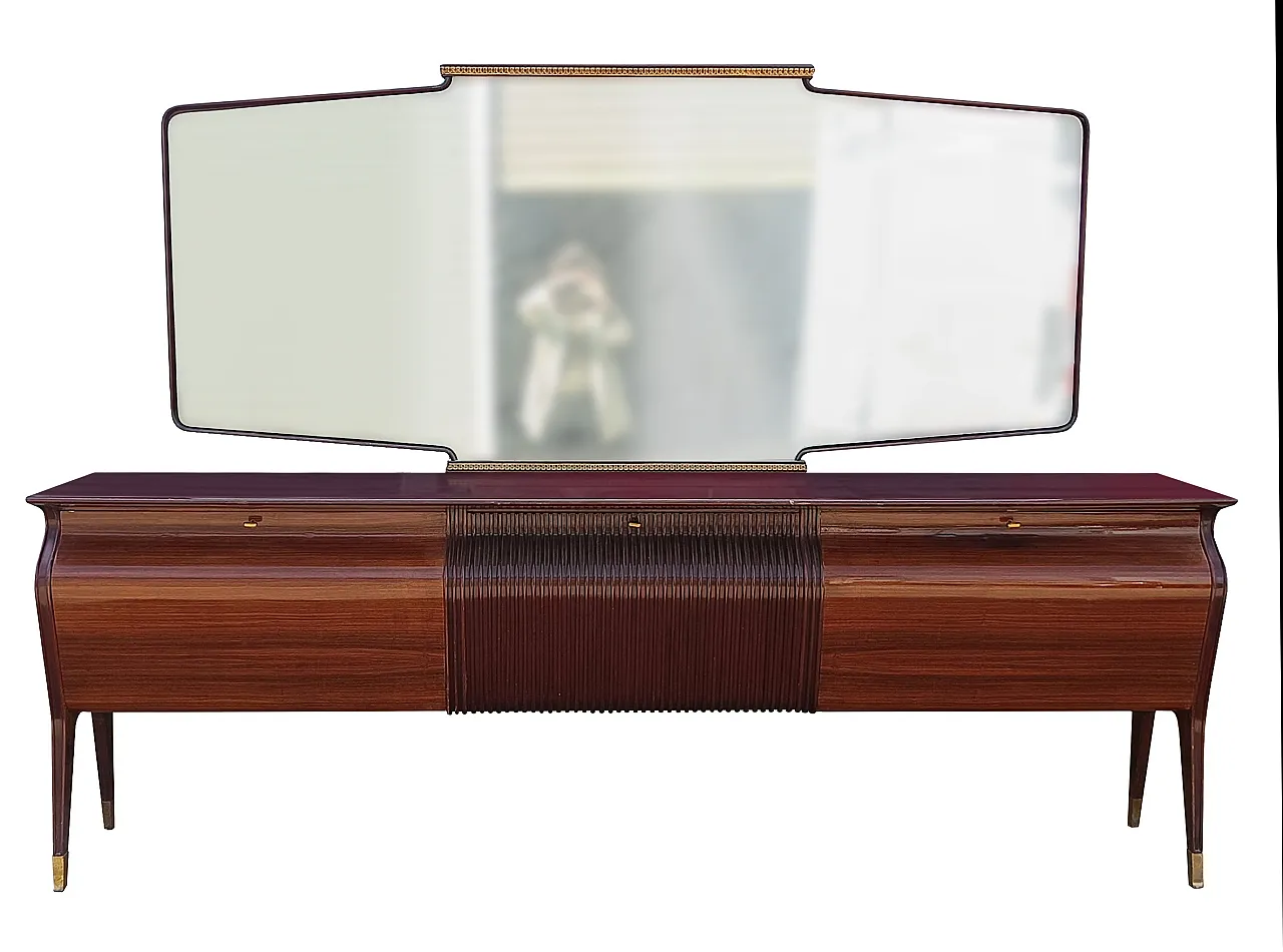 Mid-Century Italian Osvaldo Borsani sideboard with mirror, 40s 2