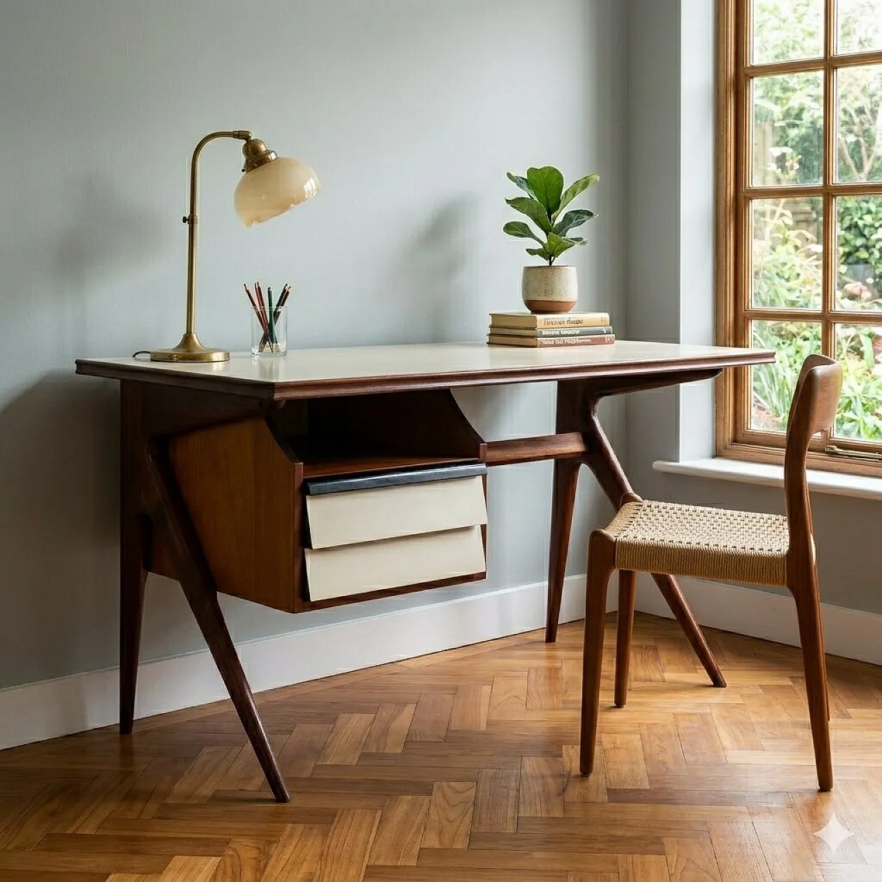 Wood and formica desk, 1950s 2