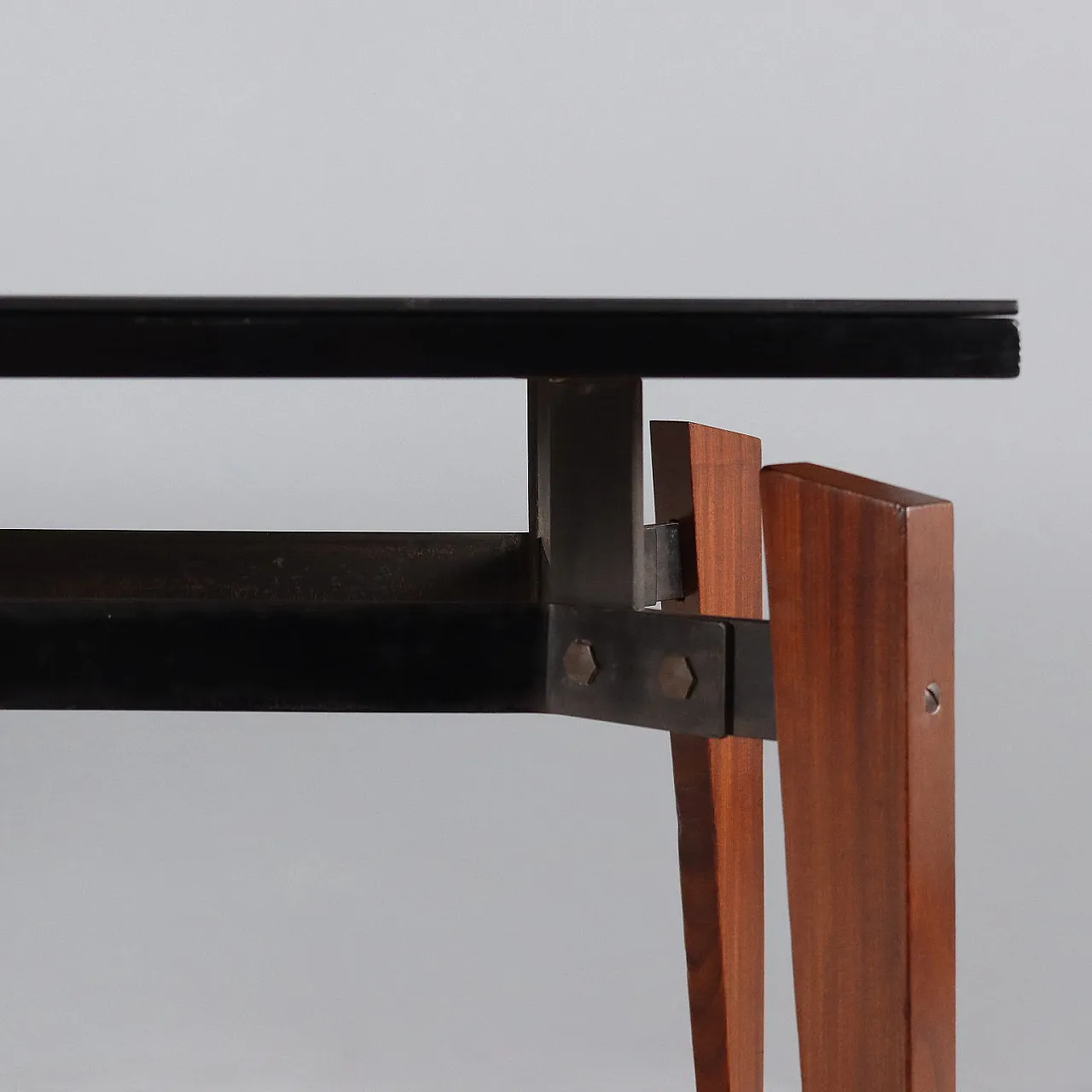 Tavolo in legno e metallo, anni '60 5