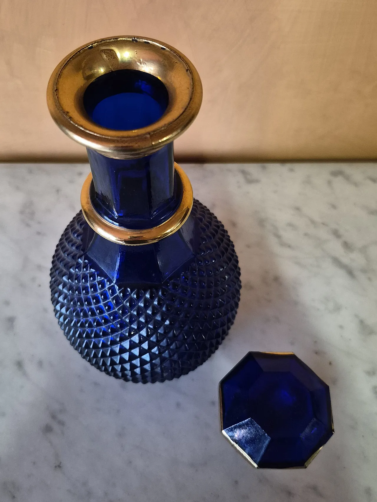Bottiglia in vetro blu, Murano, tardo '900 7