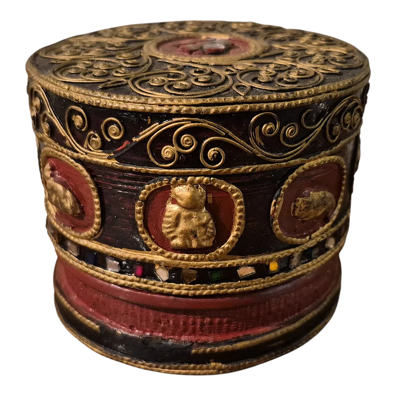 Scatola in lacca con decorazioni animali, '800 1