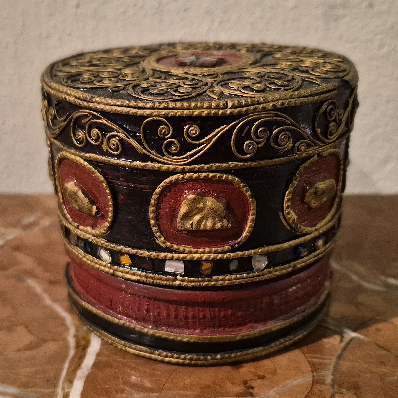 Scatola in lacca con decorazioni animali, '800 5