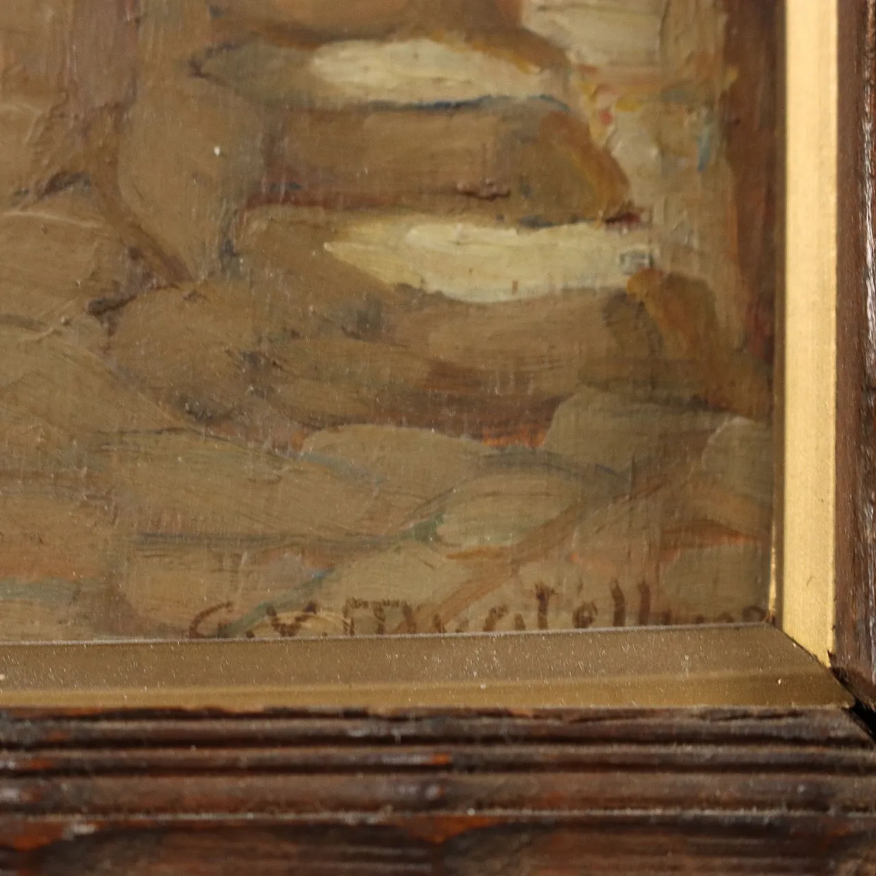 Giulio Vito Musitelli, Paesaggio, olio su tavola, inizio '900 5