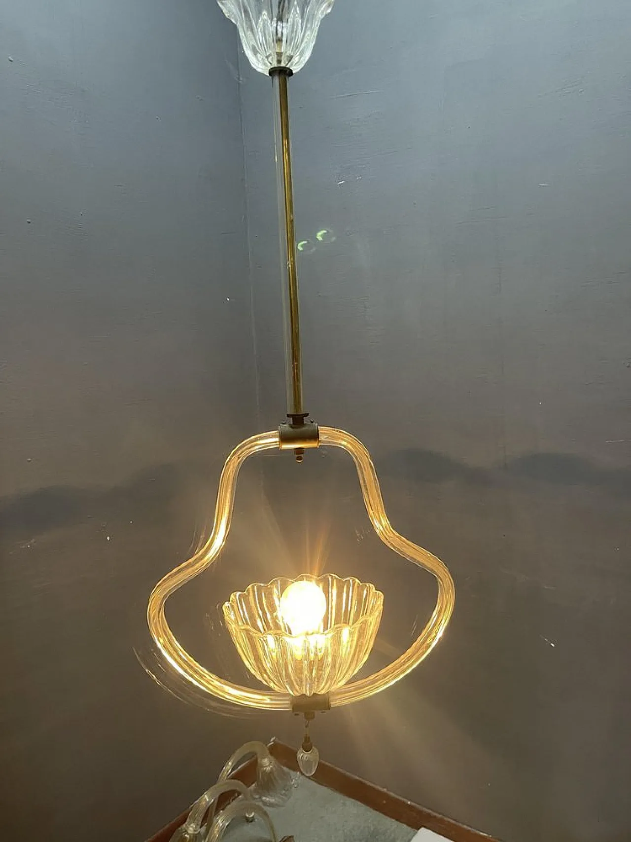 Lampada a sospensione in vetro di Murano di Ercole Barovier, anni '50 6