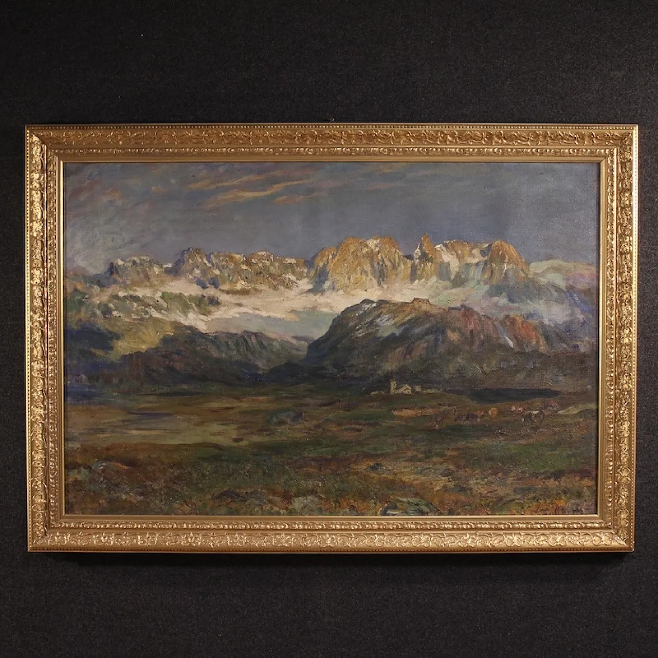 Mountain landscape, oil on canvas, 19th century 1