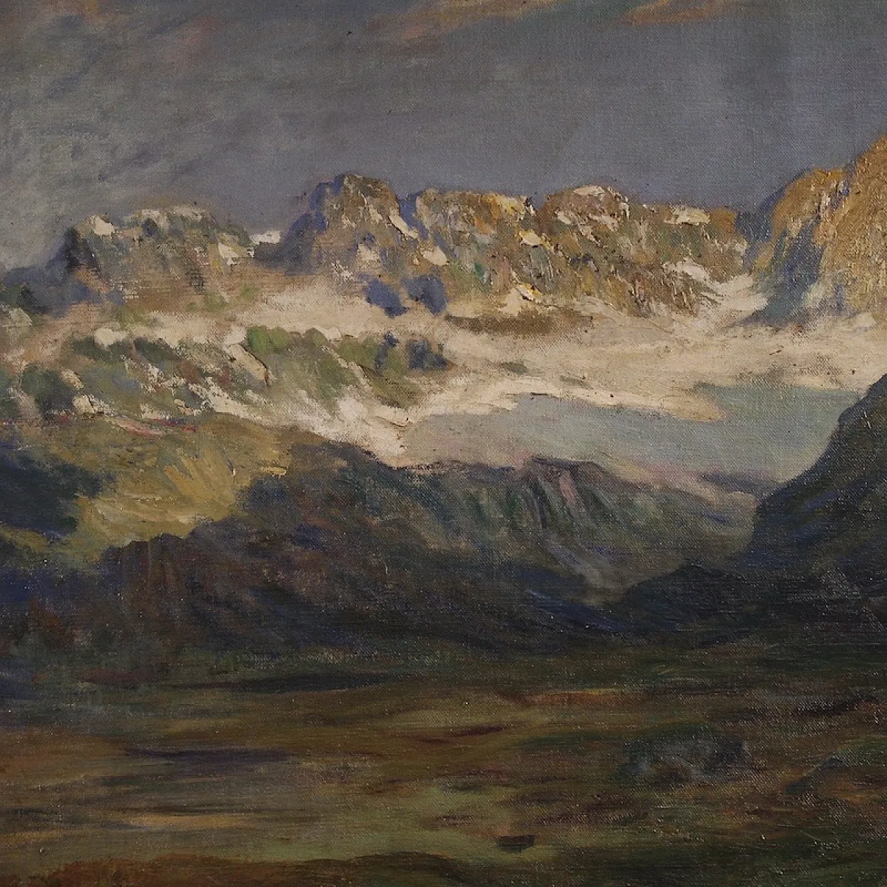 Mountain landscape, oil on canvas, 19th century 5