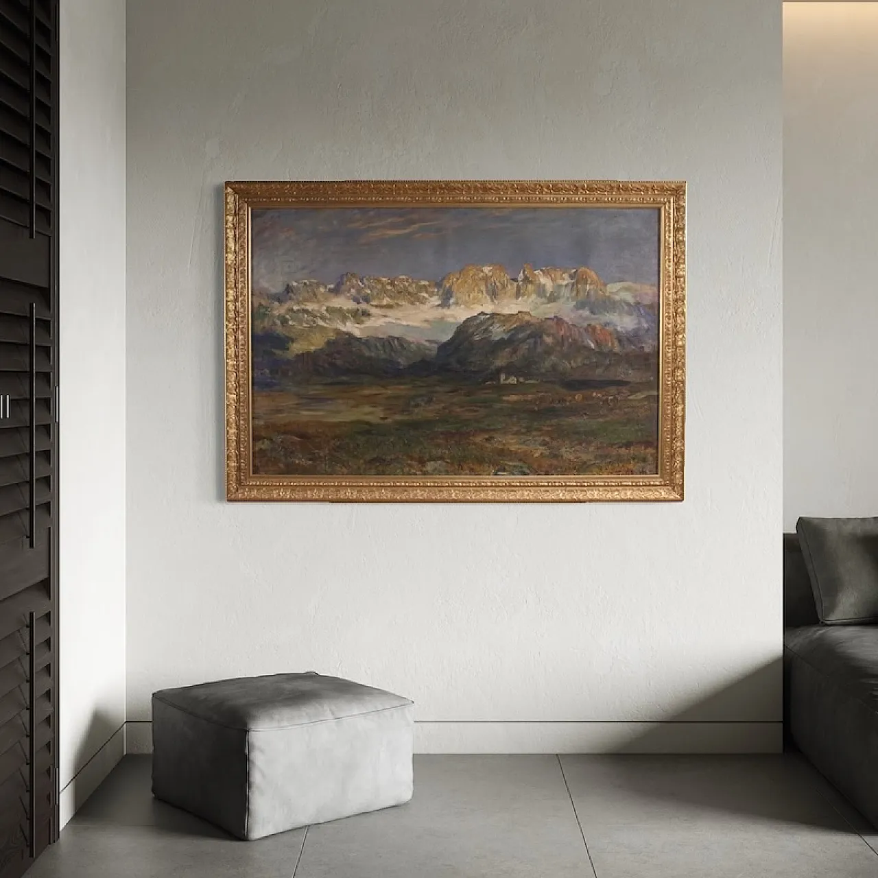Mountain landscape, oil on canvas, 19th century 8
