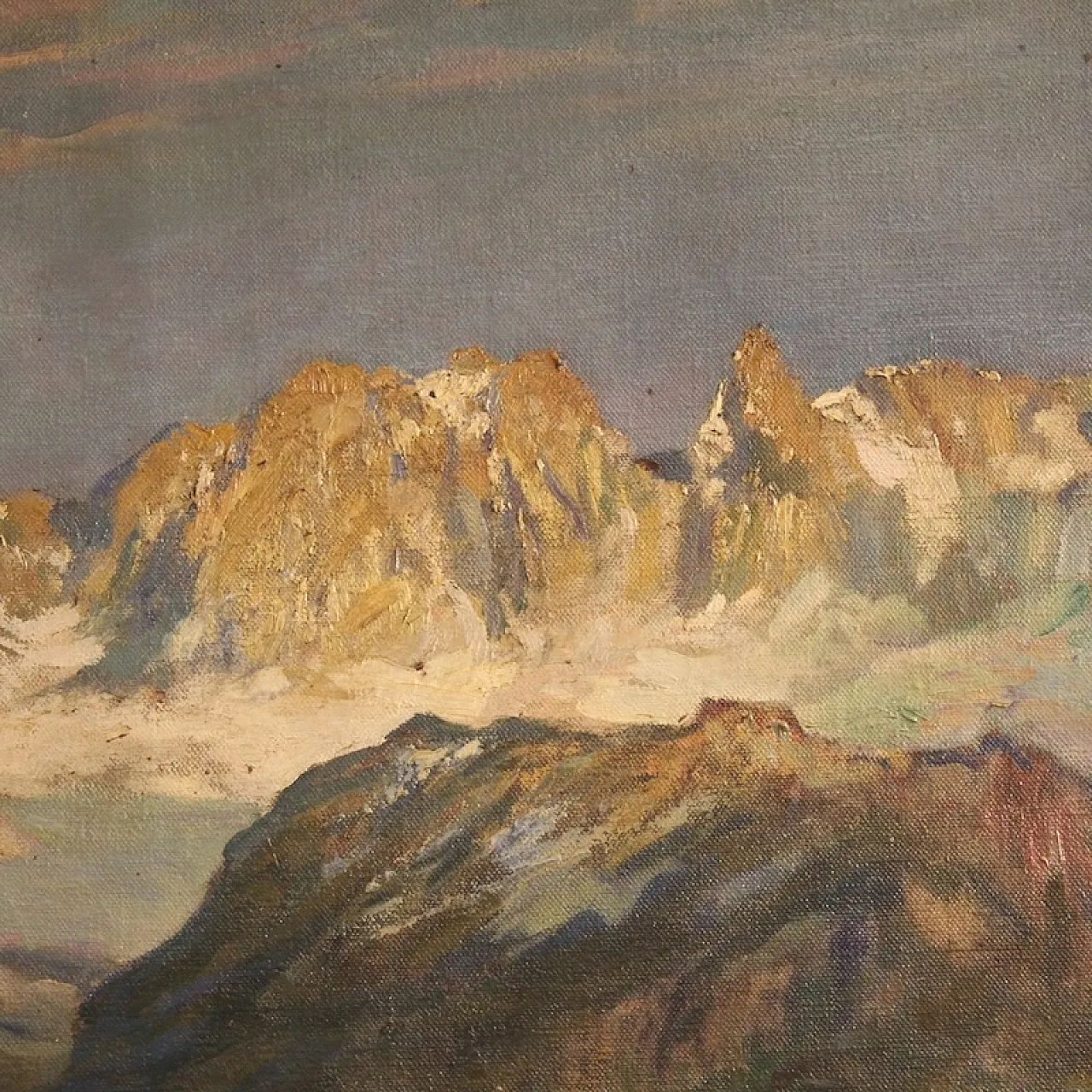 Mountain landscape, oil on canvas, 19th century 12