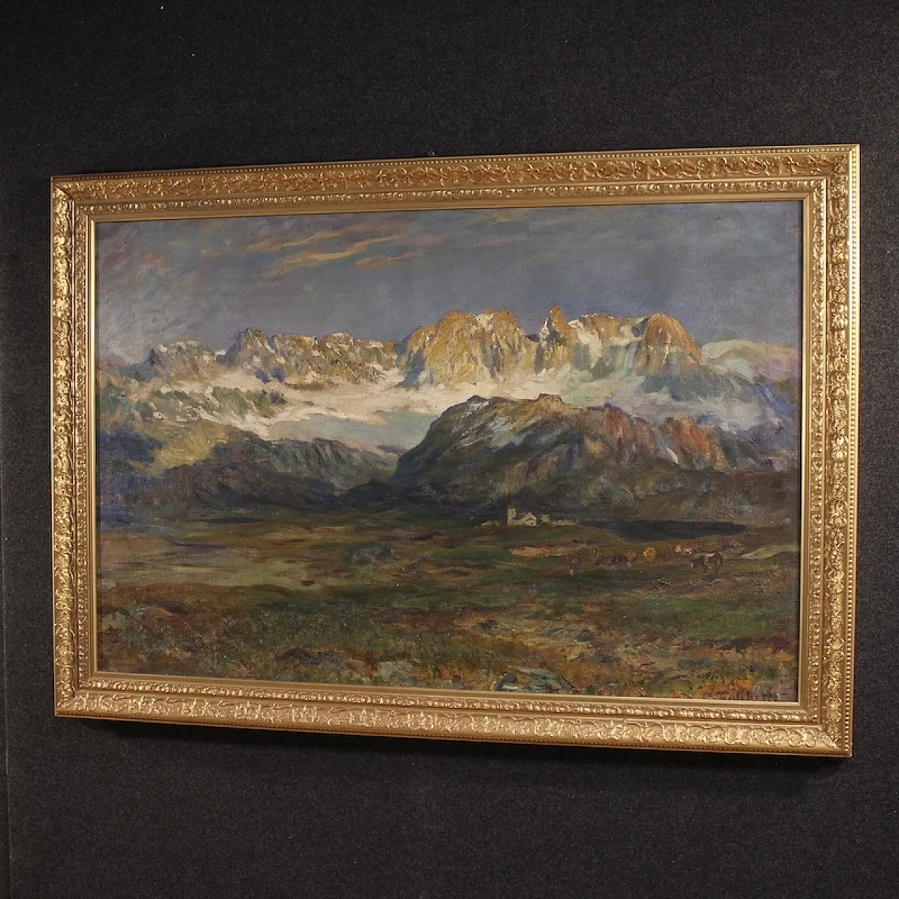 Mountain landscape, oil on canvas, 19th century 15