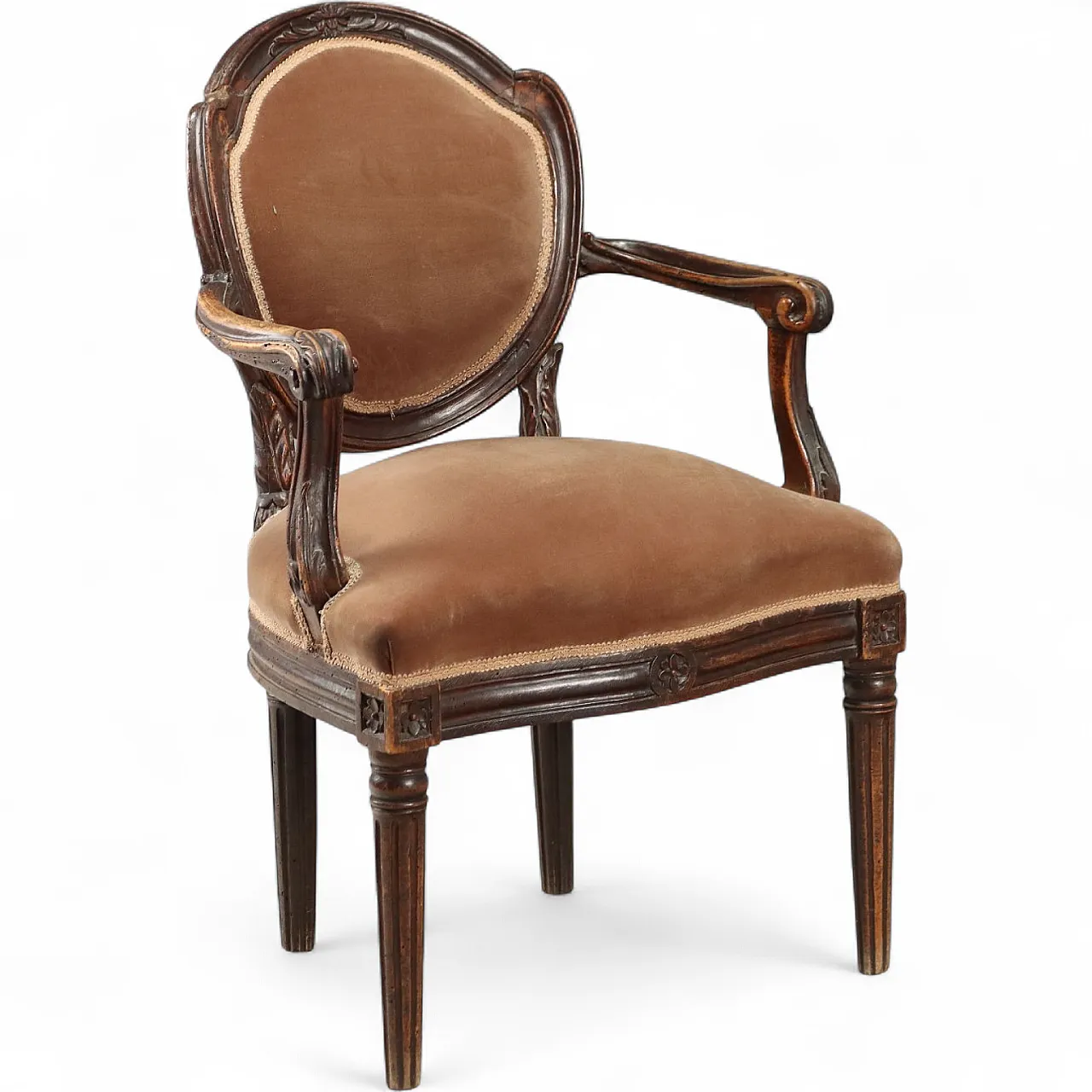 Neoclassical walnut armchair, 18th century 10