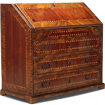 Rosewood and mahogany flap with maple threads, mid-18th century