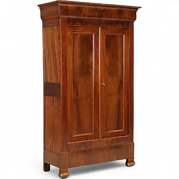 Small Carlo X wardrobe in walnut, 19th century