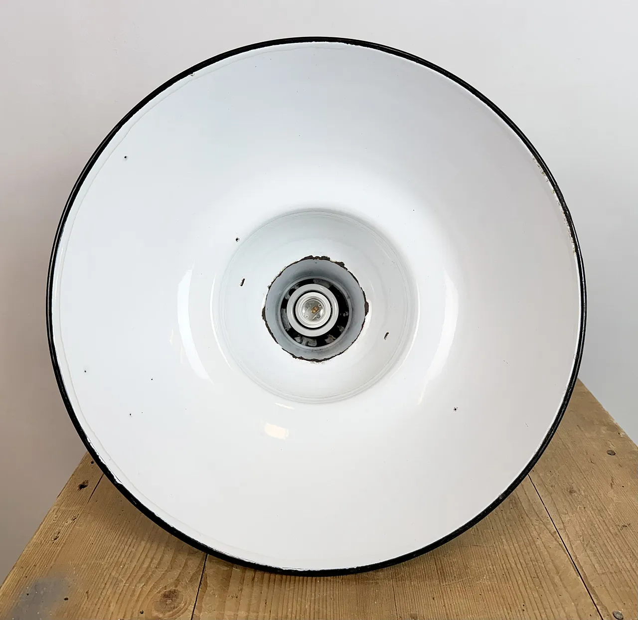 Industrial French Petrol Enamel Pendant Lamp from Sammode, 1950s 20