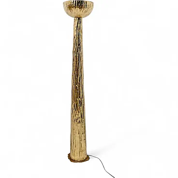 Lampada da terra in ottone martellato stile Torchère, '900
