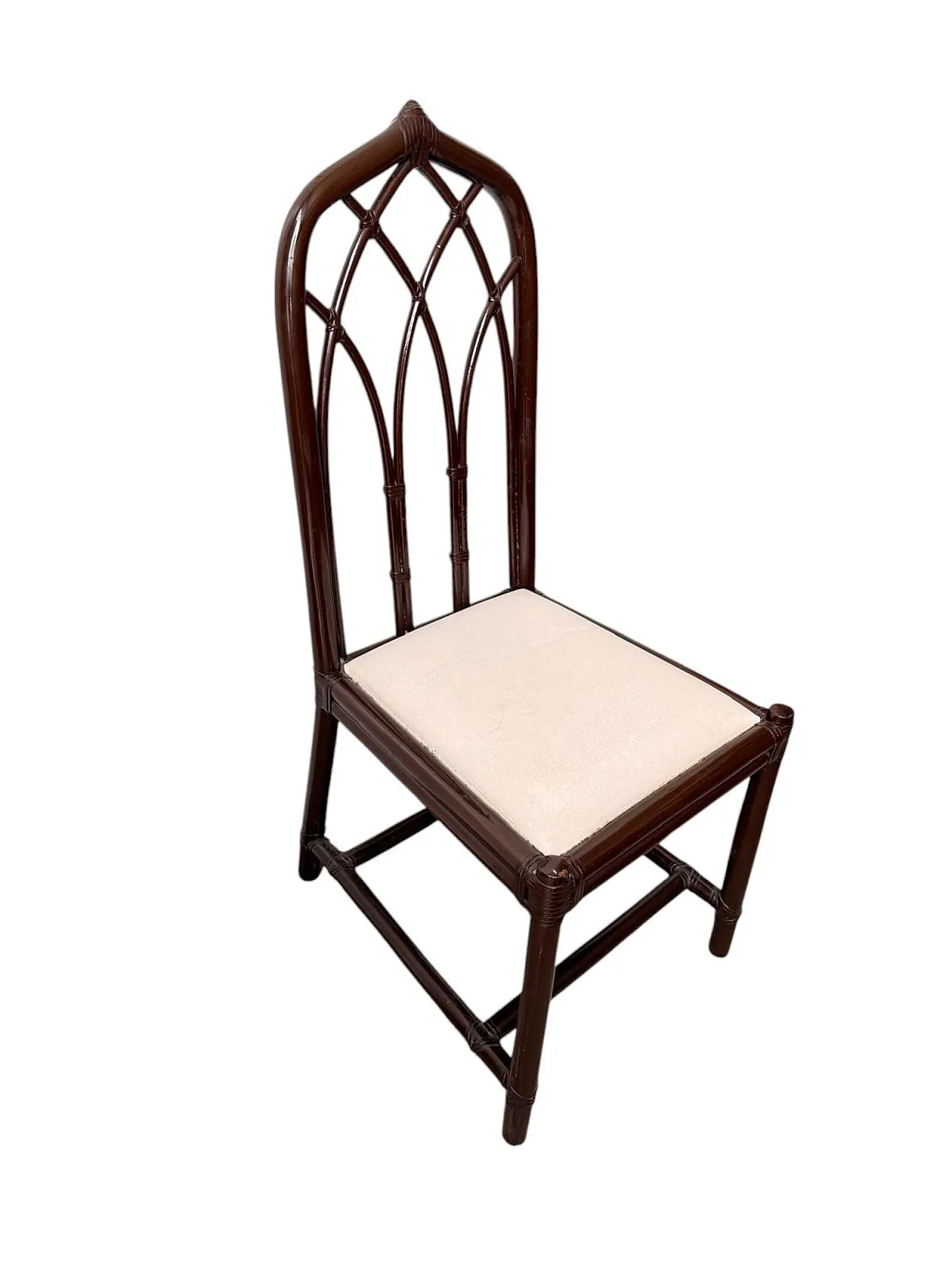 4 Bamboo and leather chairs, 1980s 6