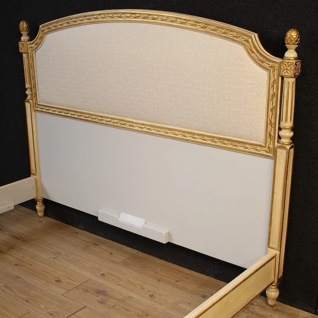 Lacquered and gilded double bed in Louis XVI style, 1950s 3