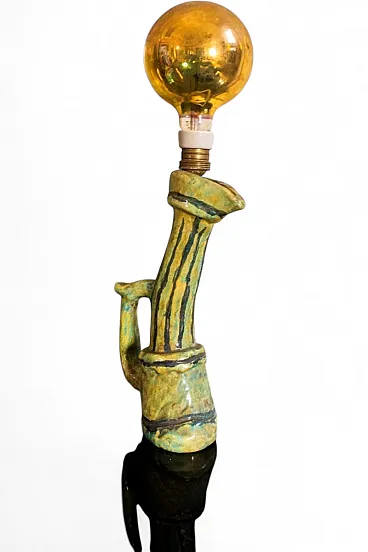Lampada scultorea in ceramica, anni '60