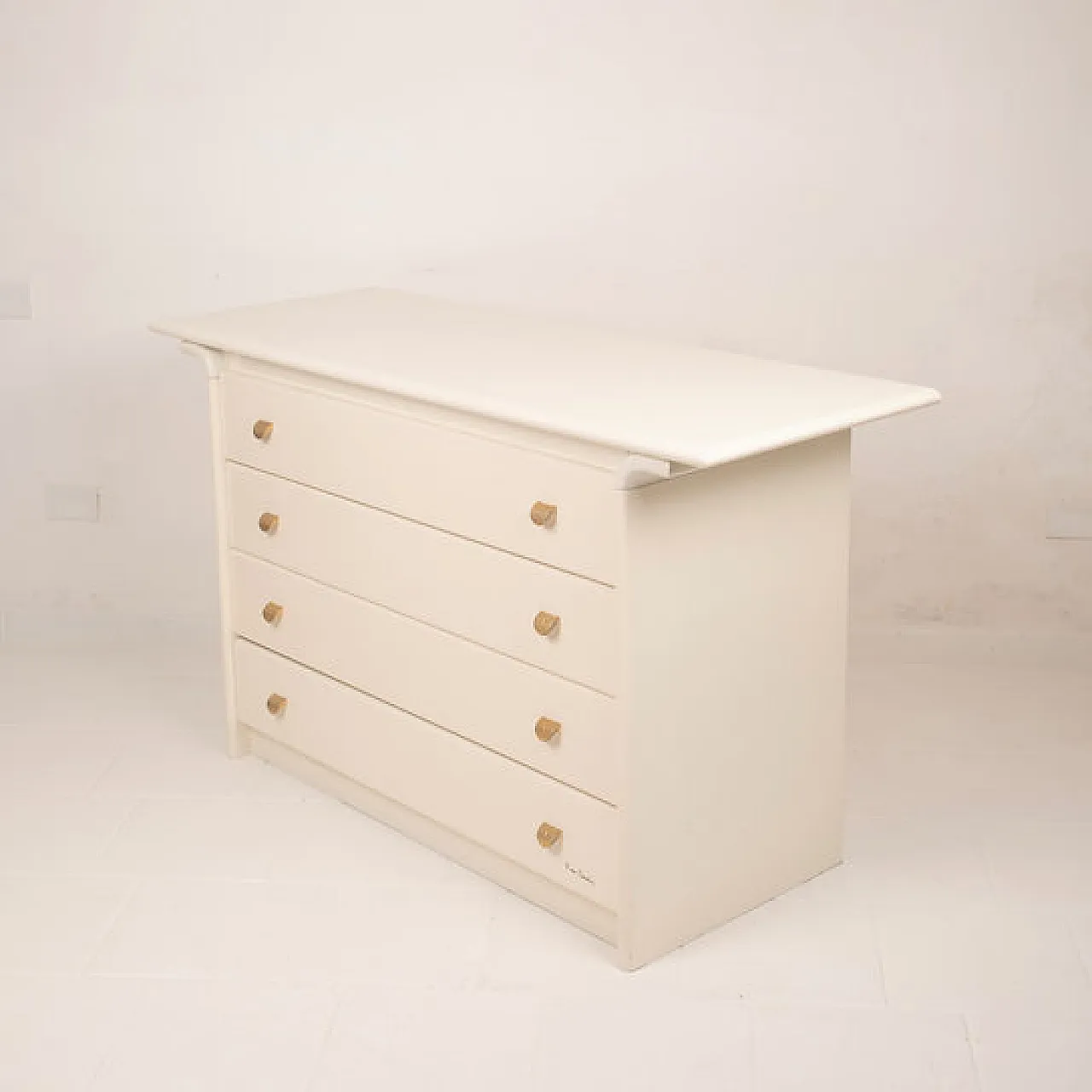 Cream lacquered chest of drawers by Pierre Cardin, 1980s 3