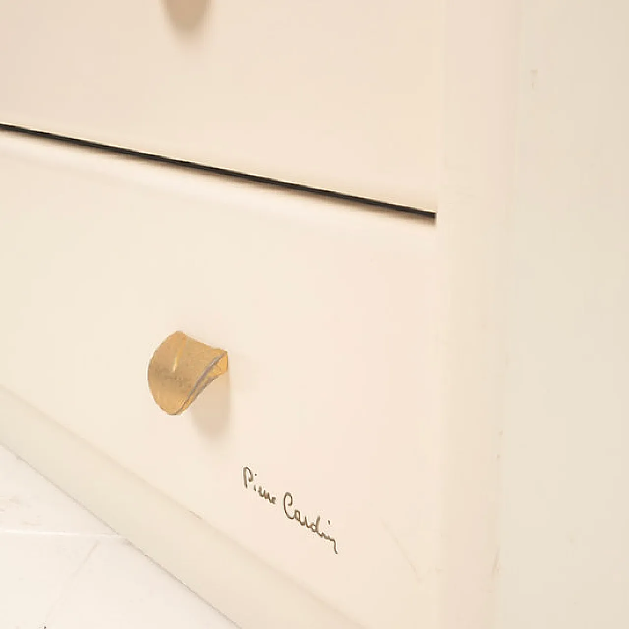 Cream lacquered chest of drawers by Pierre Cardin, 1980s 8